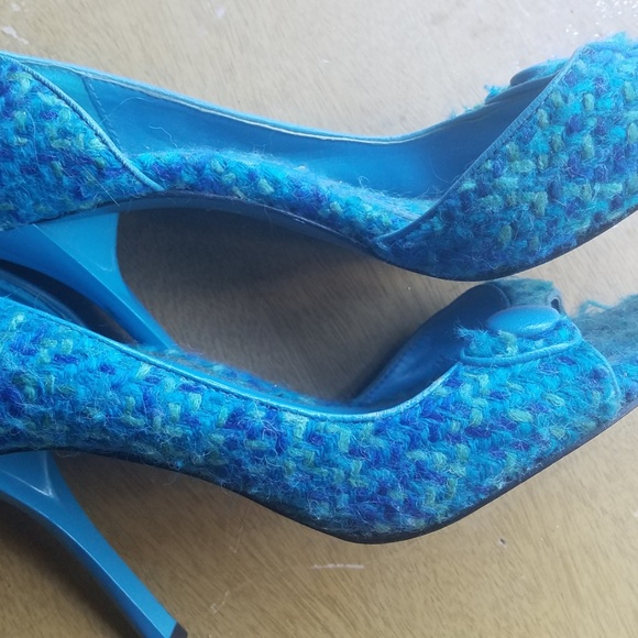 Charles David Teal/blue/green D'Orsay style heels. - Picture 8 of 8